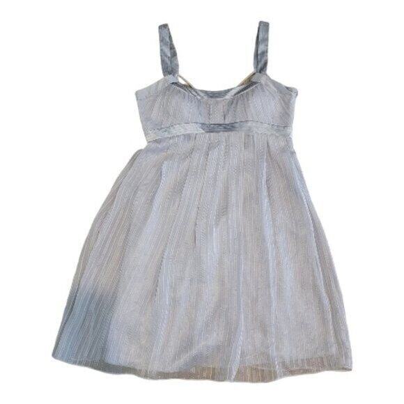 NEW Laundry Shelli Segal Mini Dress Women's Silk Gray Sz 10 Fairycore - Picture 5 of 11